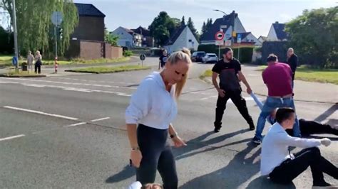 brutal blonde|‘Brutal blonde’ drags climate activist by the hair to stop her from .